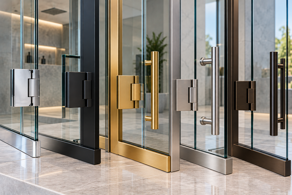 Frame and hardware finish options for storefronts