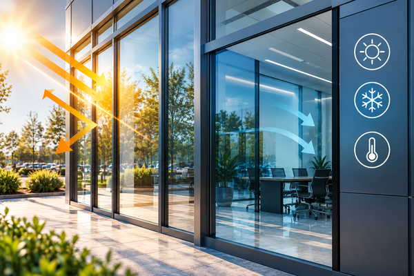 Energy performance low-e commercial window glass