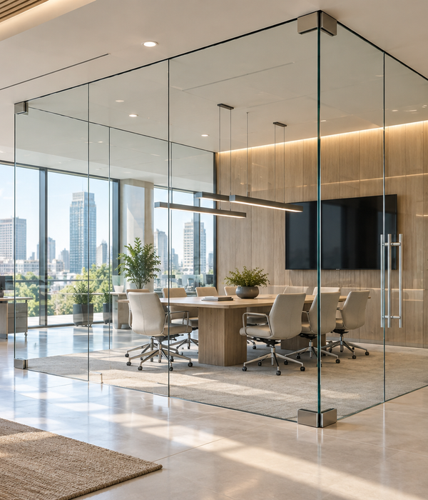 Frameless glass partitions