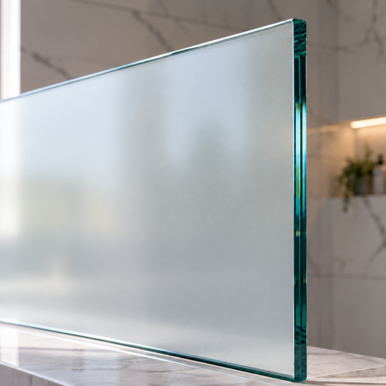 Glass type options including clear, frosted and tinted glass