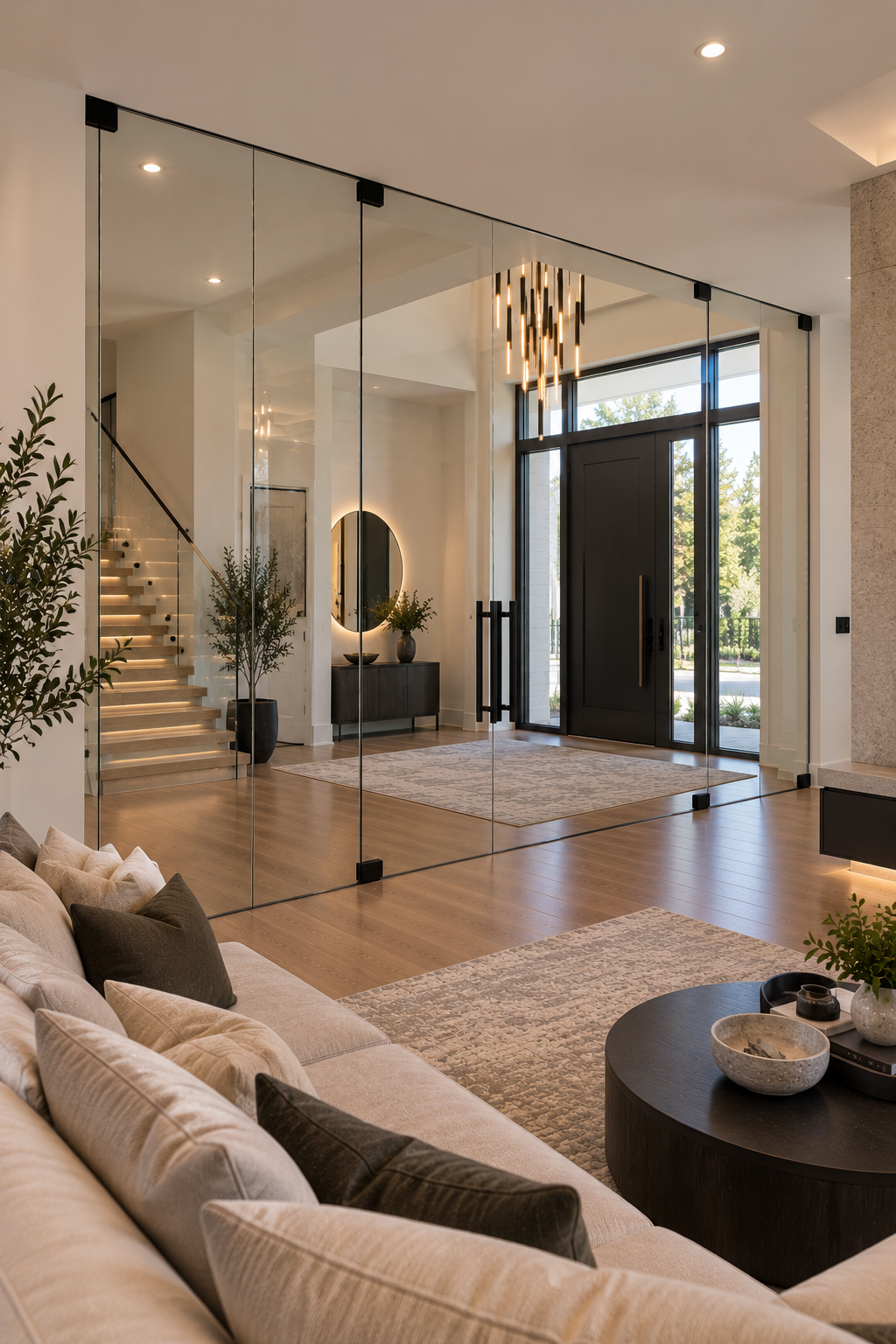 Modern glass office partitions interior design