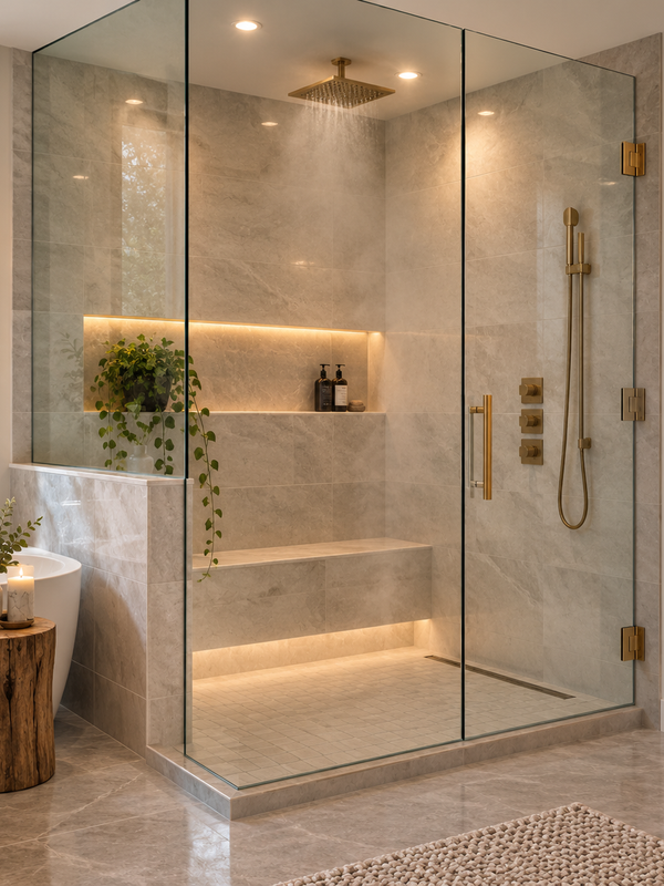 Walk-In Shower with Bench