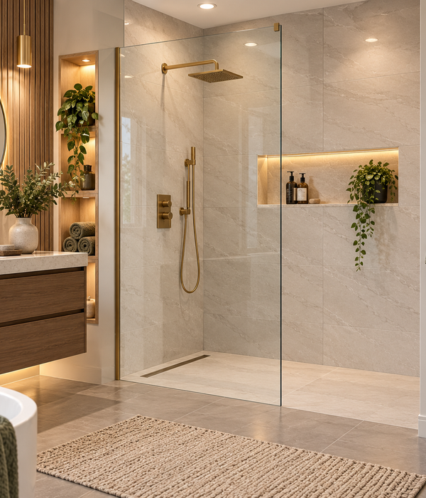 Single Panel Walk-In Shower