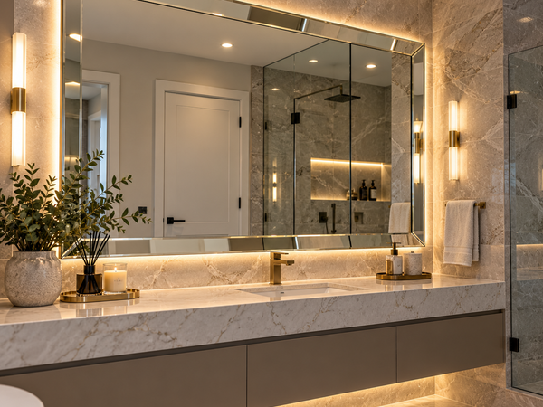 Polished and bevelled mirror edge styles